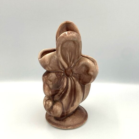 Vintage Gonder Magnolia Blossom Art Pottery Floral Bud Vase G-3 Signed Mocha MCM - Picture 2 of 7